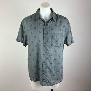 Billy Reid 100% Linen Diamond Patterned Shirt